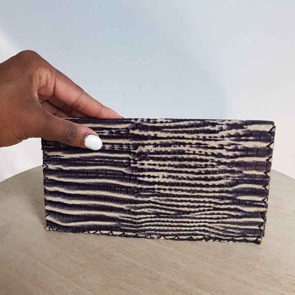 Vintage Leather Animal Print Wallet, Black White Leather Wallet - Picture 3 of 8